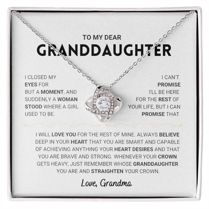 Granddaughter - Straighten Your Crown - Love Knot Necklace - From Grandma - Serbachi