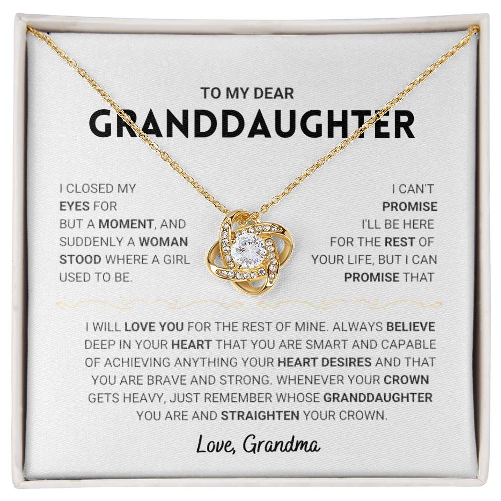 Granddaughter - Straighten Your Crown - Love Knot Necklace - From Grandma - Serbachi