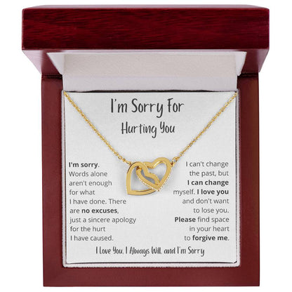 I'm Sorry - Words alone aren't enough - Interlocking Hearts Necklace - Serbachi