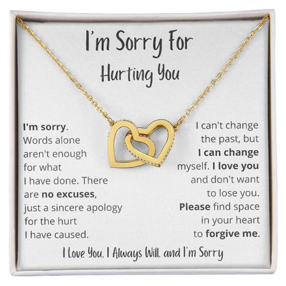 I'm Sorry - Words alone aren't enough - Interlocking Hearts Necklace - Serbachi