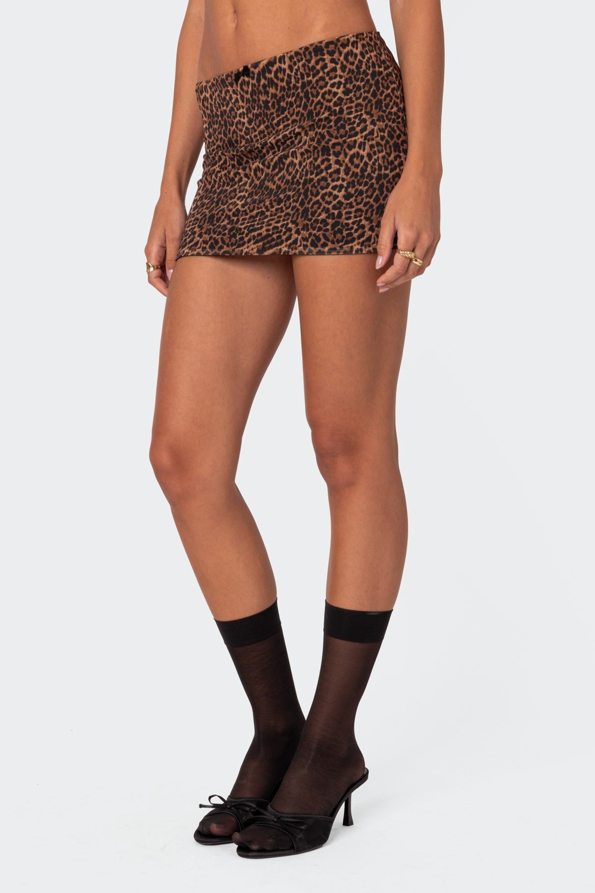 Leopard Print Mini Skirt - Serbachi