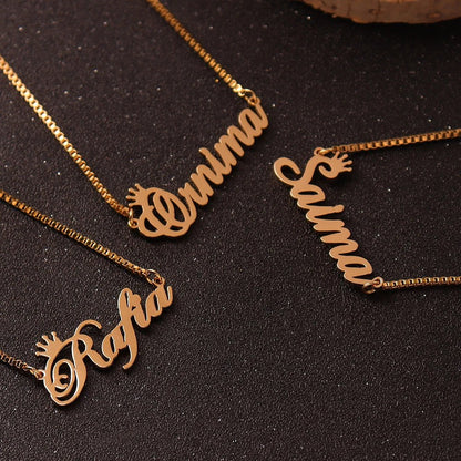 Name Necklace with Box Chain - Serbachi