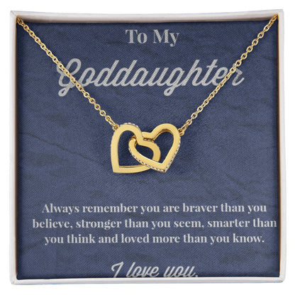 To My Goddaughter Interlocking Hearts Necklace - Jewelry for Goddaughter - Gift for Goddaughter - Serbachi