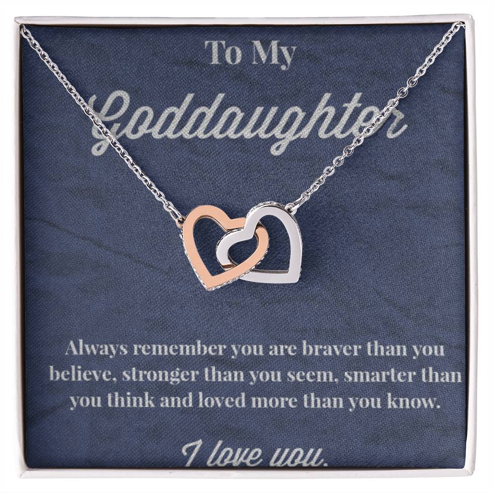 To My Goddaughter Interlocking Hearts Necklace - Jewelry for Goddaughter - Gift for Goddaughter - Serbachi