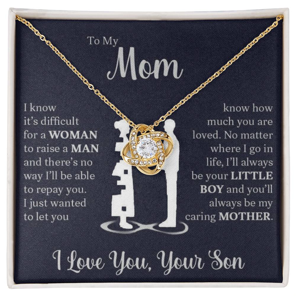 To My Mom - I Know It's Difficult | Love Knot Necklace - Serbachi