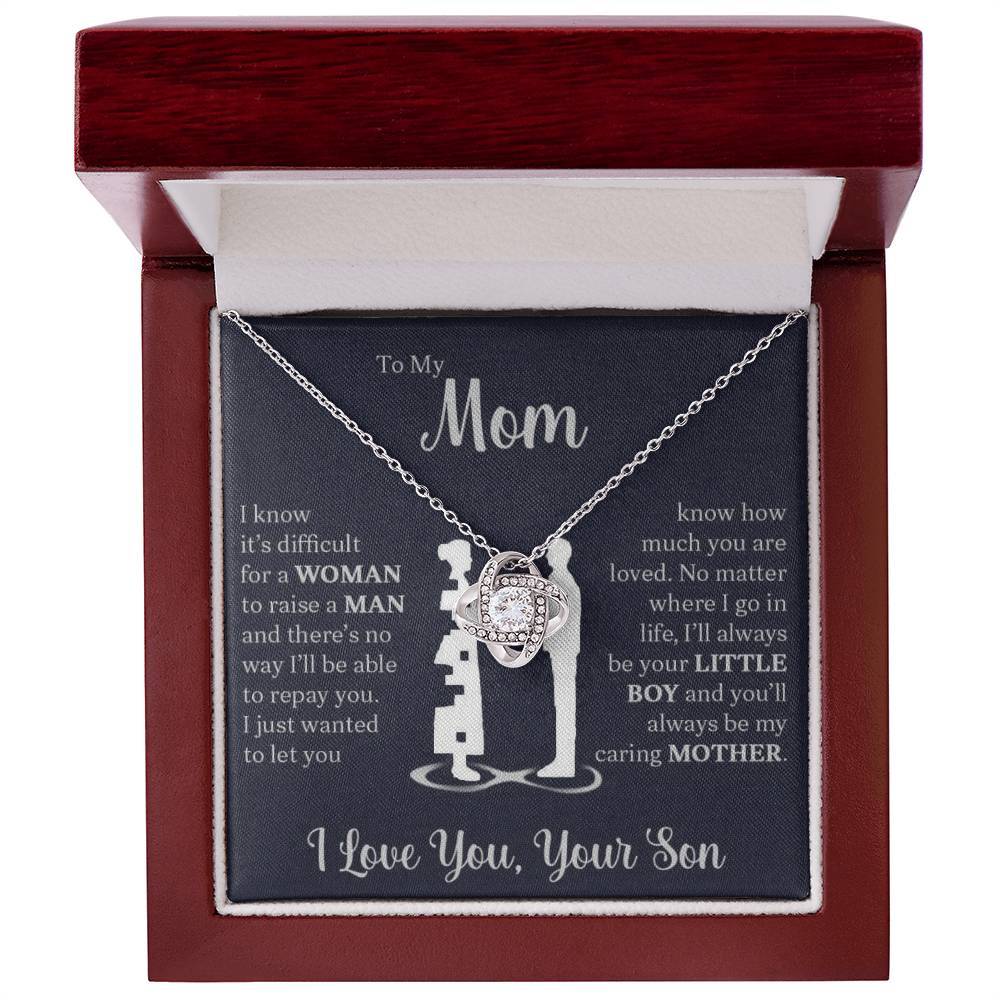 To My Mom - I Know It's Difficult | Love Knot Necklace - Serbachi