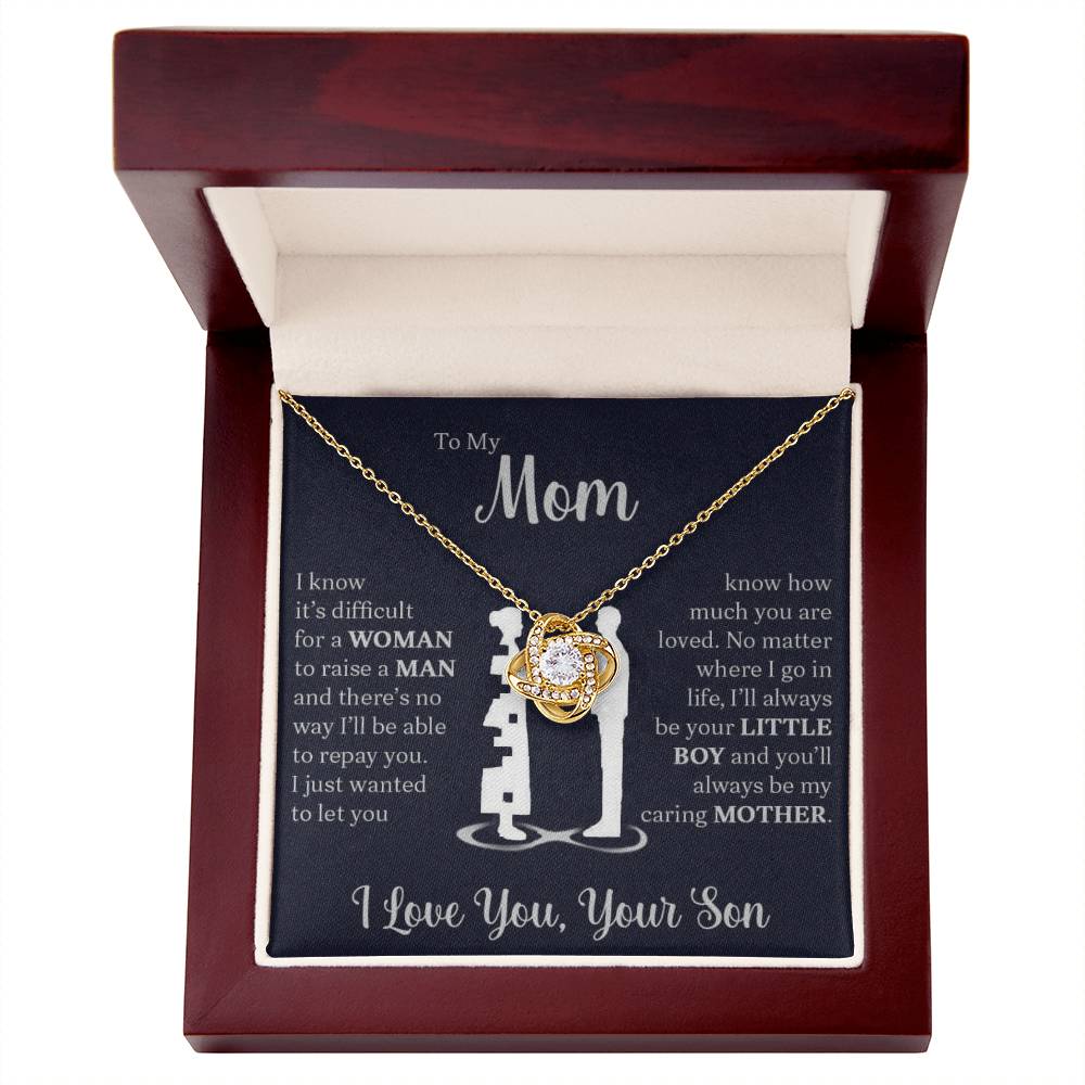 To My Mom - I Know It's Difficult | Love Knot Necklace - Serbachi