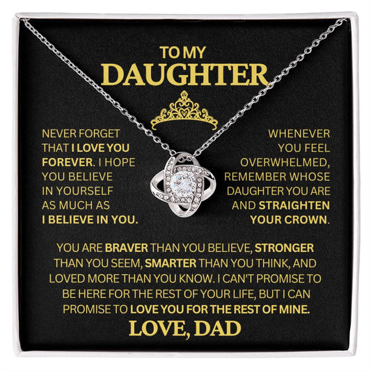 Beautiful Gift for Daughter From Dad "Never Forget That I Love You" Necklace - Serbachi