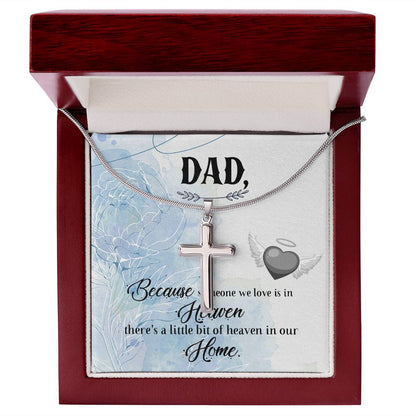 Because someone we love Dad Cross Necklace, Father Cross Necklace Father's Day Gift, Christian Gift For Dad, Father Son Cross Necklace - Serbachi
