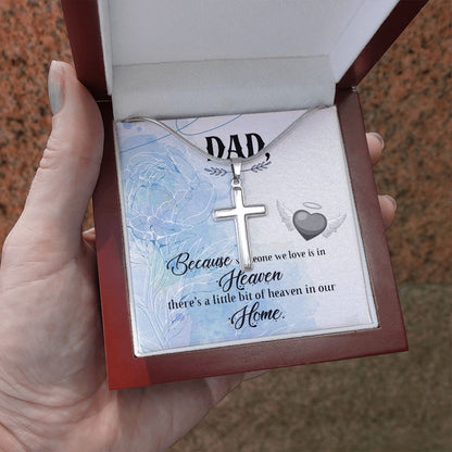 Because someone we love Dad Cross Necklace, Father Cross Necklace Father's Day Gift, Christian Gift For Dad, Father Son Cross Necklace - Serbachi