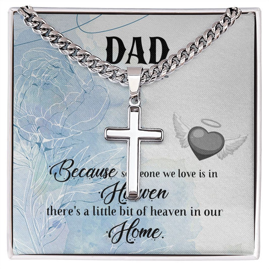 Because someone we love Dad Cross Necklace, Father Necklace Father's Day Gift, Christian Gift For Dad, Father Son Cross Necklace - Serbachi