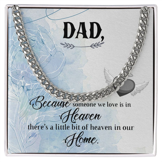 Because someone we love Dad Cuban Chain Necklace, Father Necklace Father's Day Gift, Christian Gift For Dad, Father Son Necklace - Serbachi