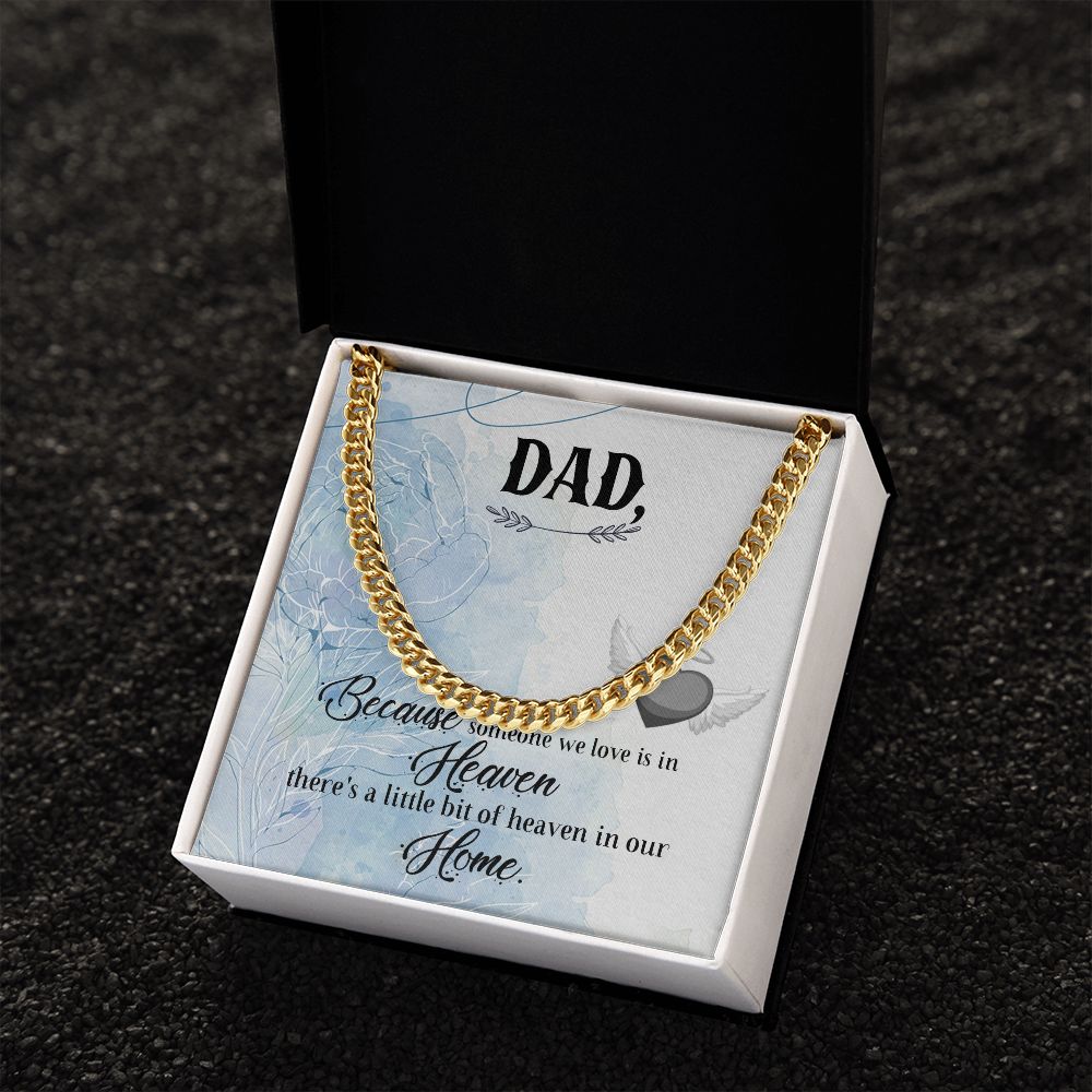 Because someone we love Dad Cuban Chain Necklace, Father Necklace Father's Day Gift, Christian Gift For Dad, Father Son Necklace - Serbachi
