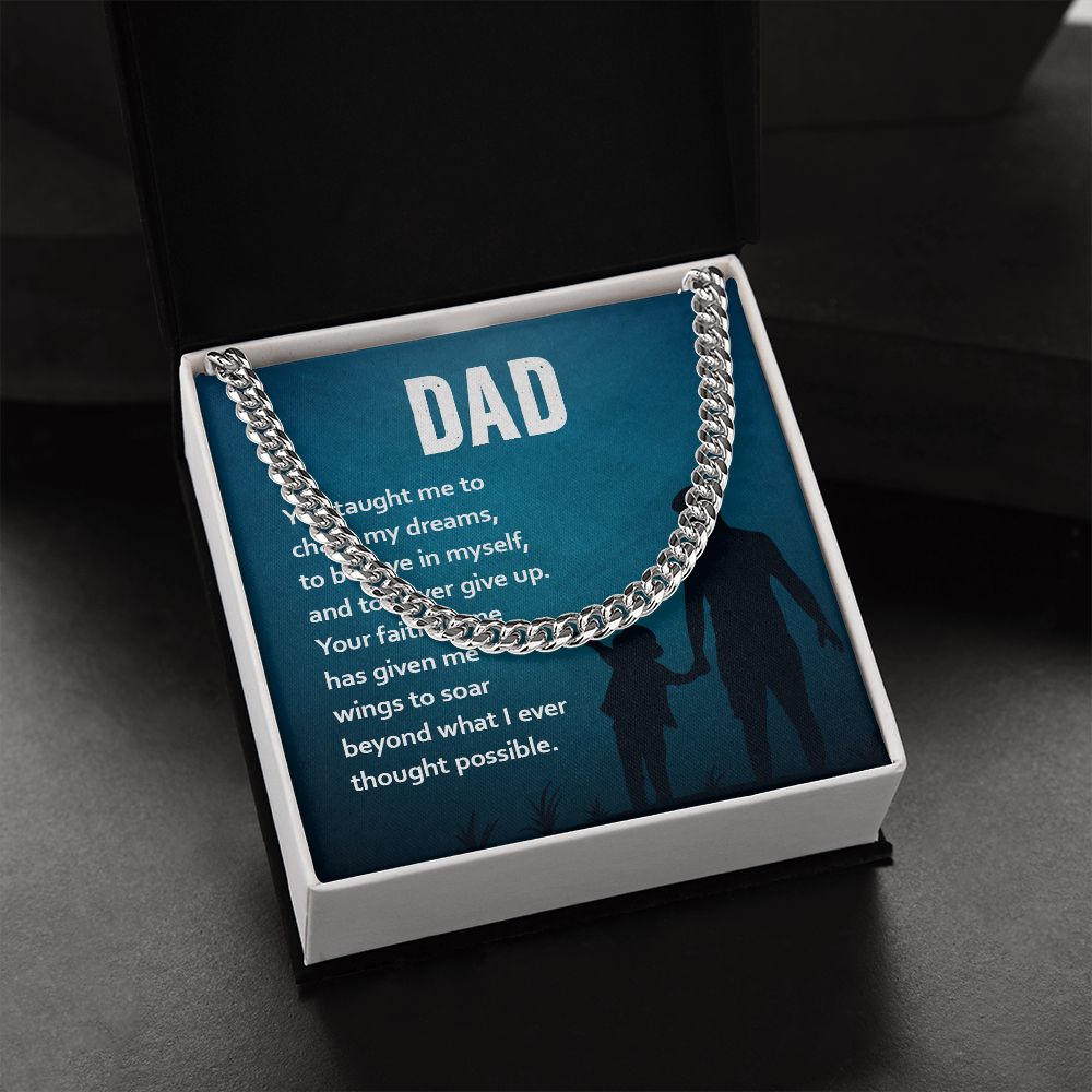 Best Dad Cuban Chain Necklace, Father Necklace Father's Day Gift, Christian Gift For Dad, Father Son Necklace - Serbachi