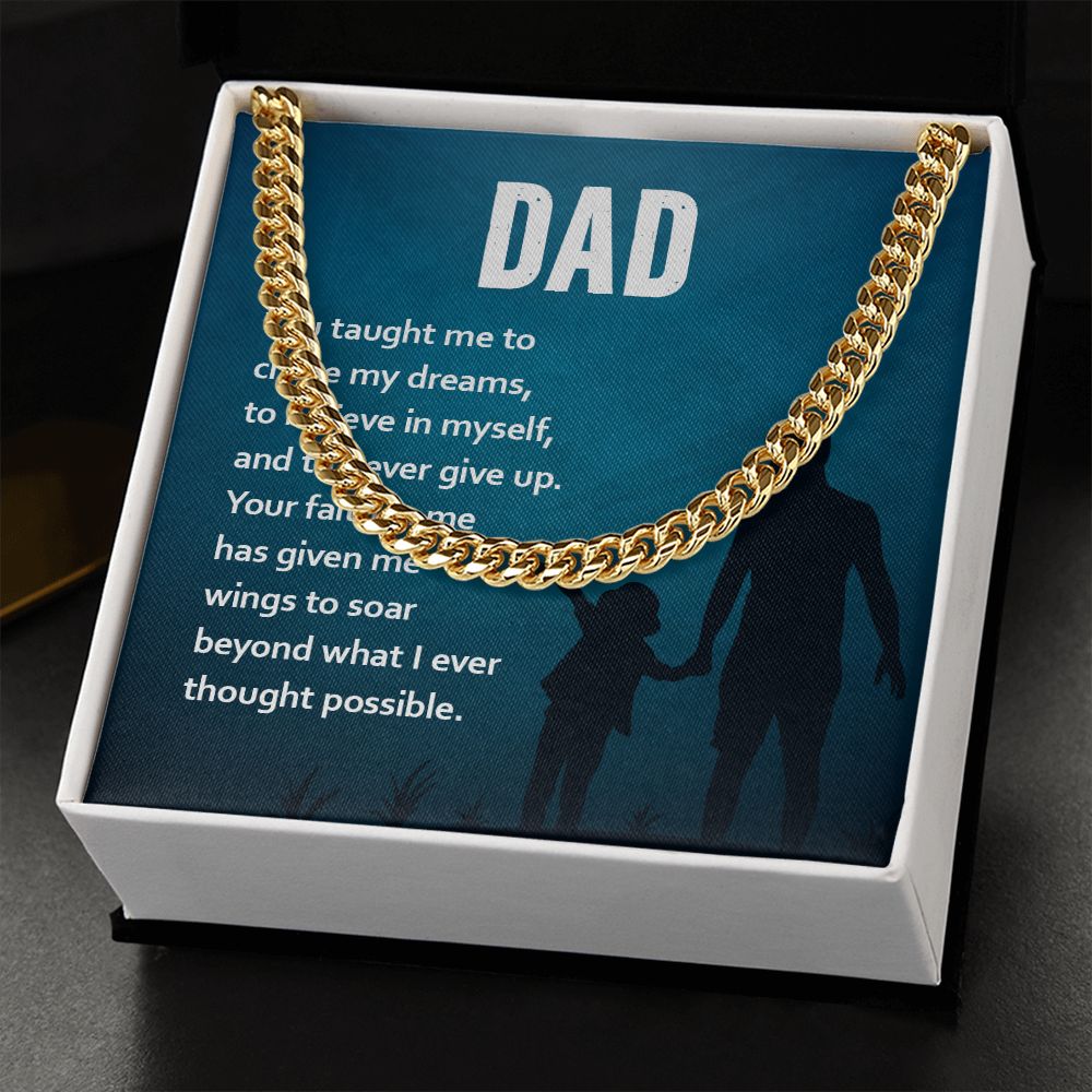Best Dad Cuban Chain Necklace, Father Necklace Father's Day Gift, Christian Gift For Dad, Father Son Necklace - Serbachi