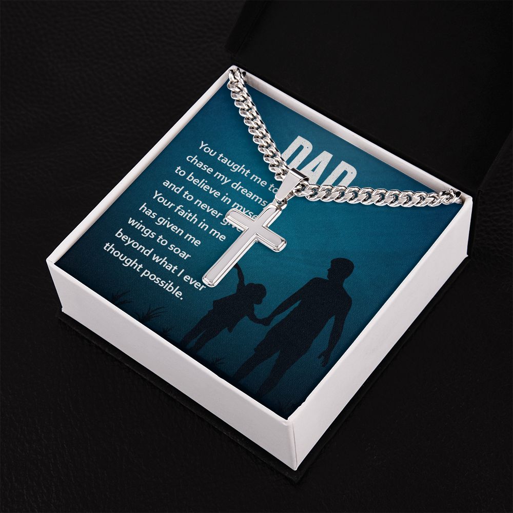 Best Personalized Dad Cross Necklace, Father Necklace Father's Day Gift, Christian Gift For Dad, Father Son Necklace - Serbachi