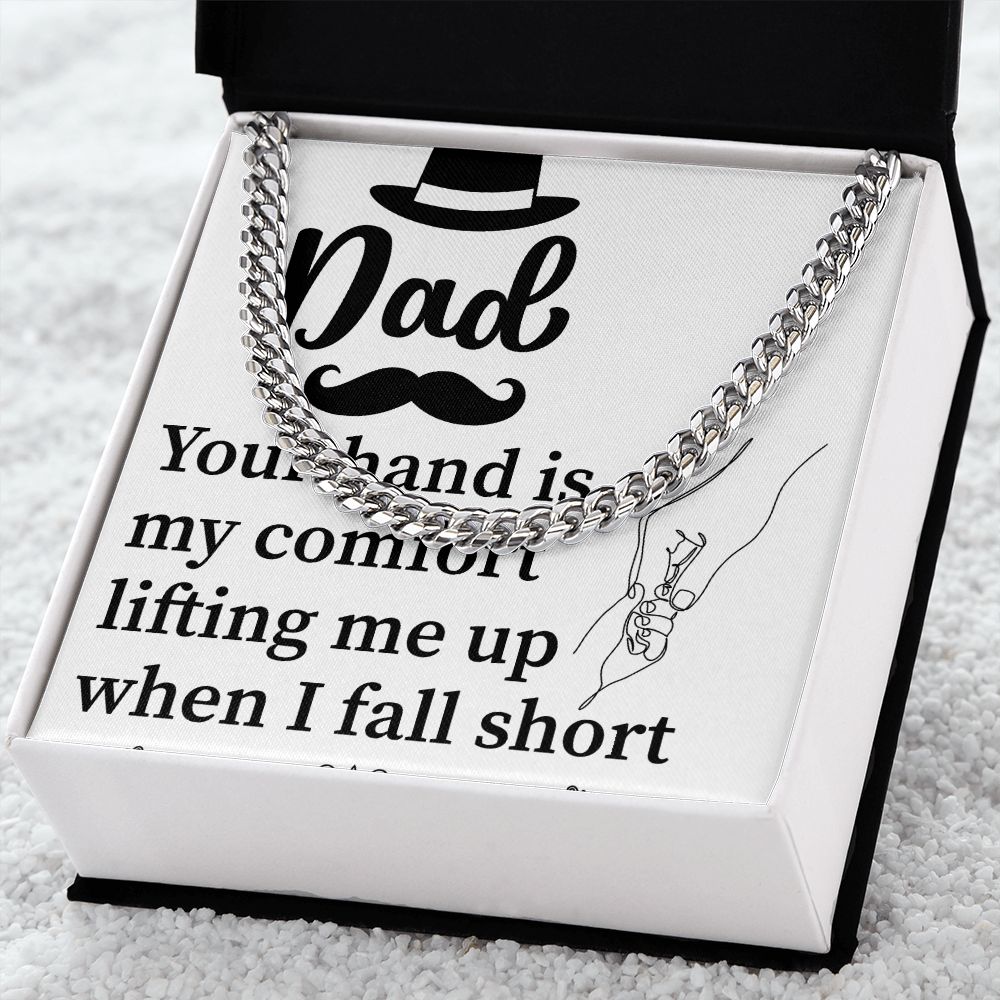 Dad Gift From Daughter Dad Cuban Chain Necklace, Father Necklace Father's Day Gift, Christian Gift For Dad, Father Son Necklace - Serbachi