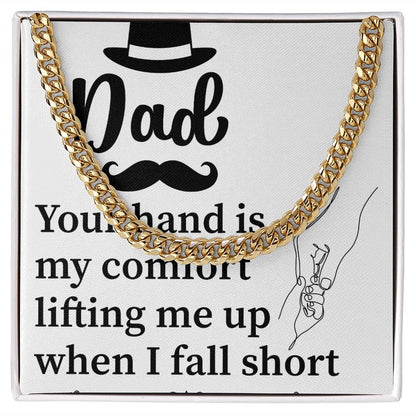 Dad Gift From Daughter Dad Cuban Chain Necklace, Father Necklace Father's Day Gift, Christian Gift For Dad, Father Son Necklace - Serbachi