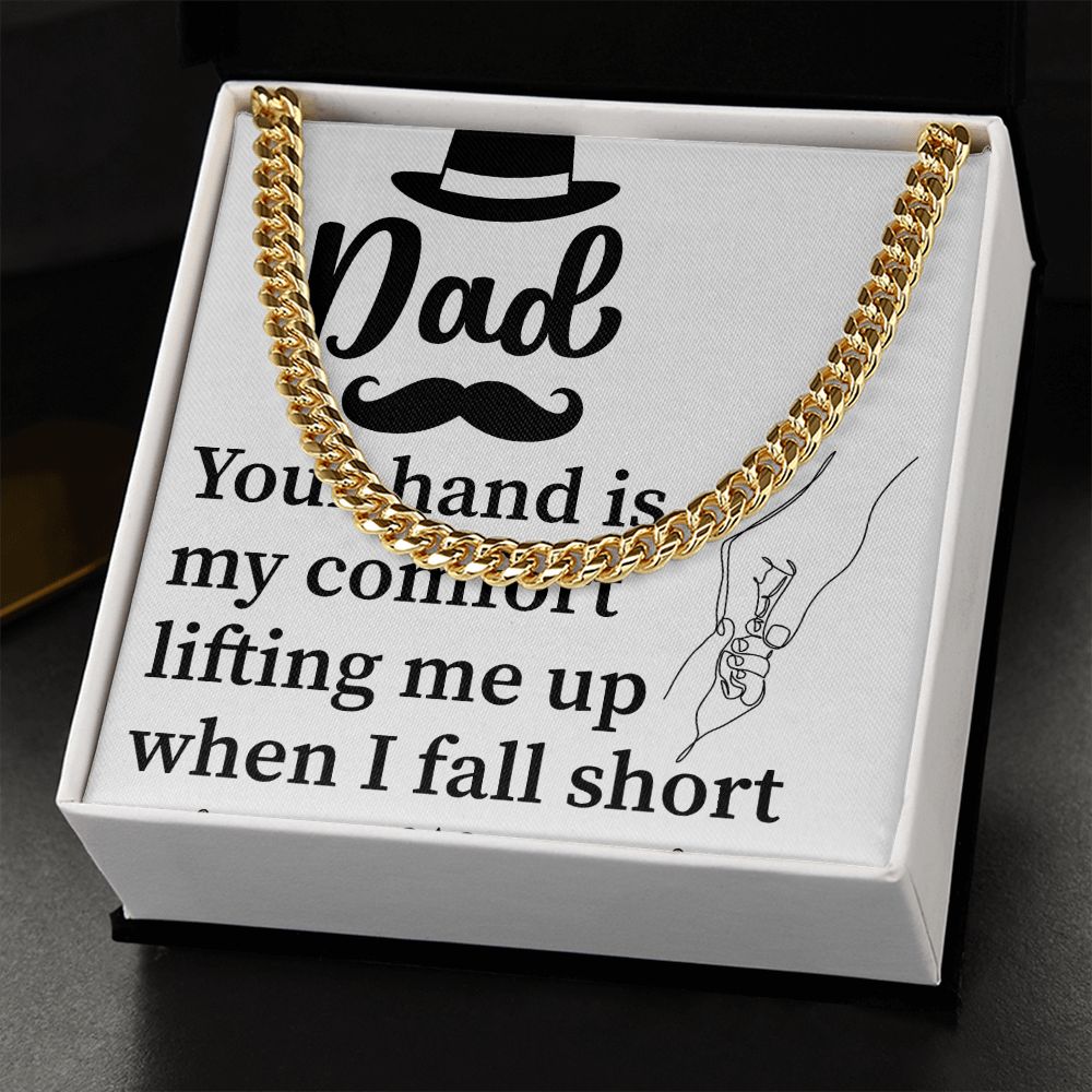 Dad Gift From Daughter Dad Cuban Chain Necklace, Father Necklace Father's Day Gift, Christian Gift For Dad, Father Son Necklace - Serbachi