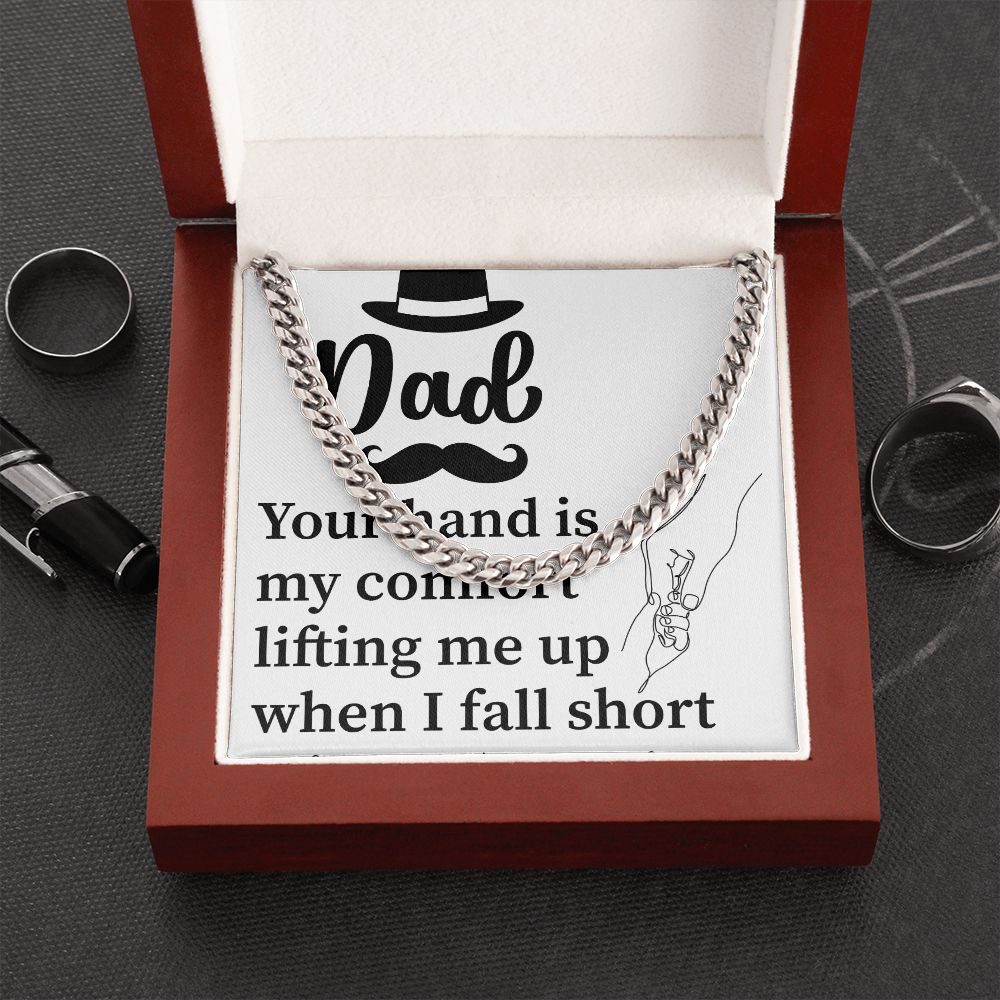 Dad Gift From Daughter Dad Cuban Chain Necklace, Father Necklace Father's Day Gift, Christian Gift For Dad, Father Son Necklace - Serbachi