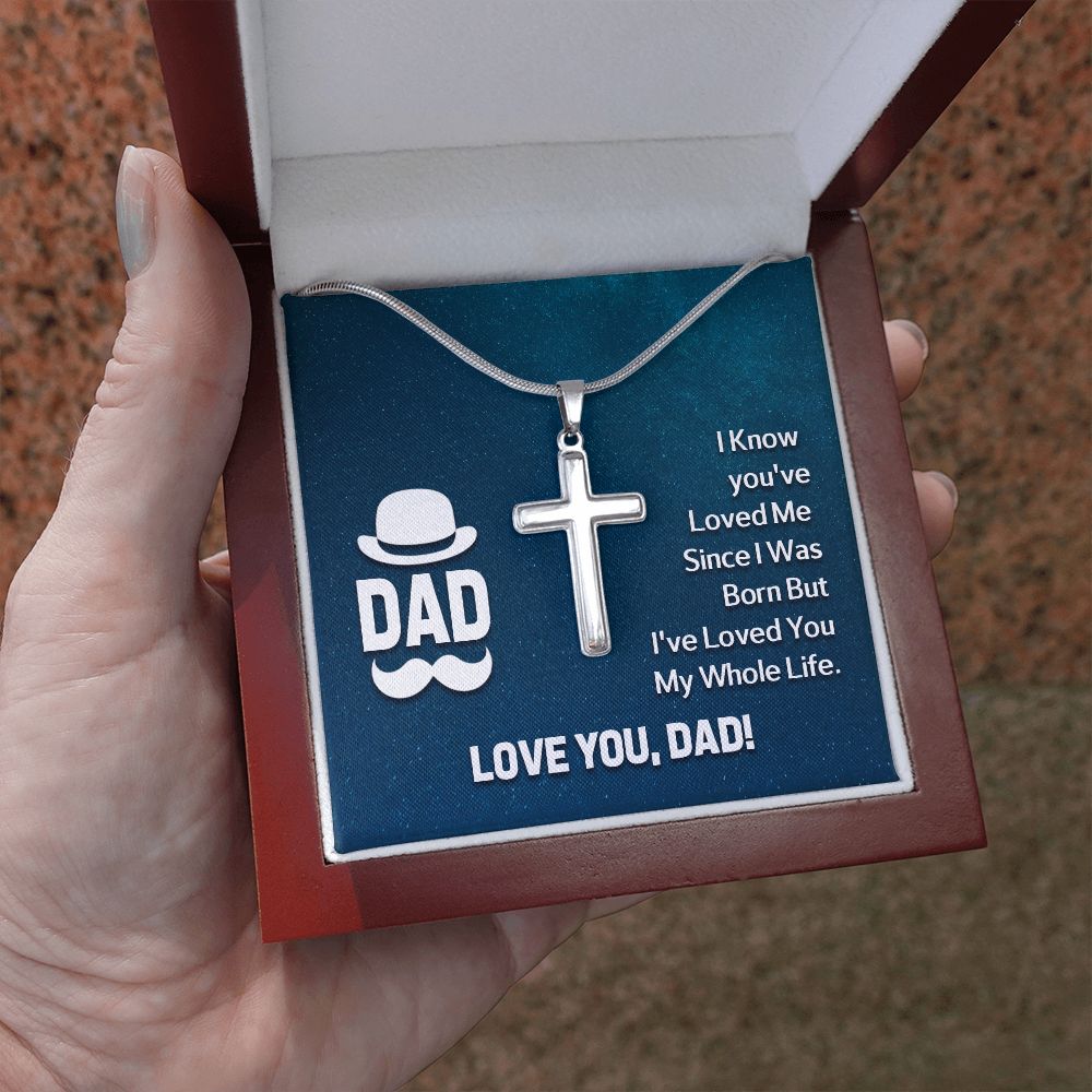 dad - i know Dad Cross Necklace, Father Cross Necklace Father's Day Gift, Christian Gift For Dad, Father Son Cross Necklace - Serbachi