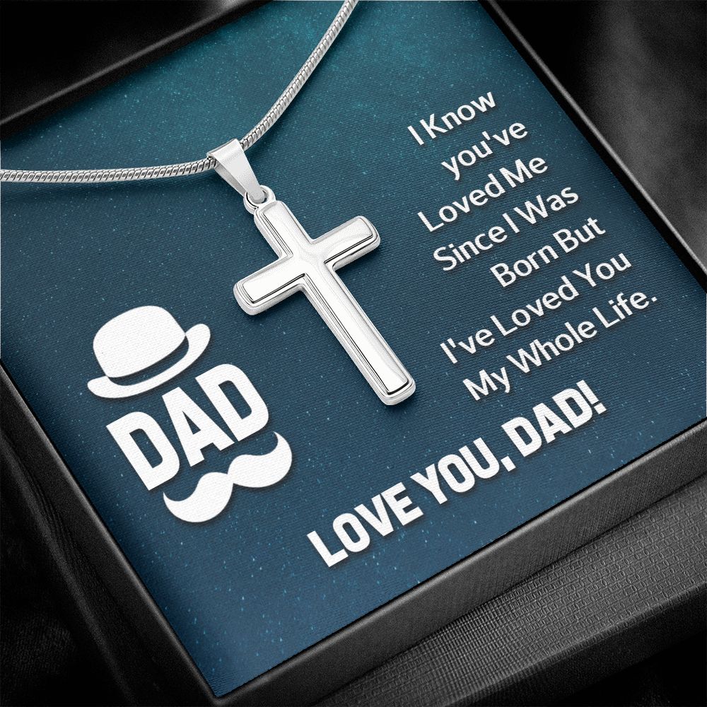 dad - i know Dad Cross Necklace, Father Cross Necklace Father's Day Gift, Christian Gift For Dad, Father Son Cross Necklace - Serbachi