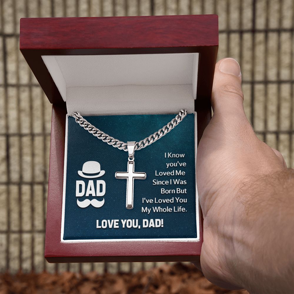 dad - i know Dad Cross Necklace, Father Necklace Father's Day Gift, Christian Gift For Dad, Father Son Cross Necklace - Serbachi