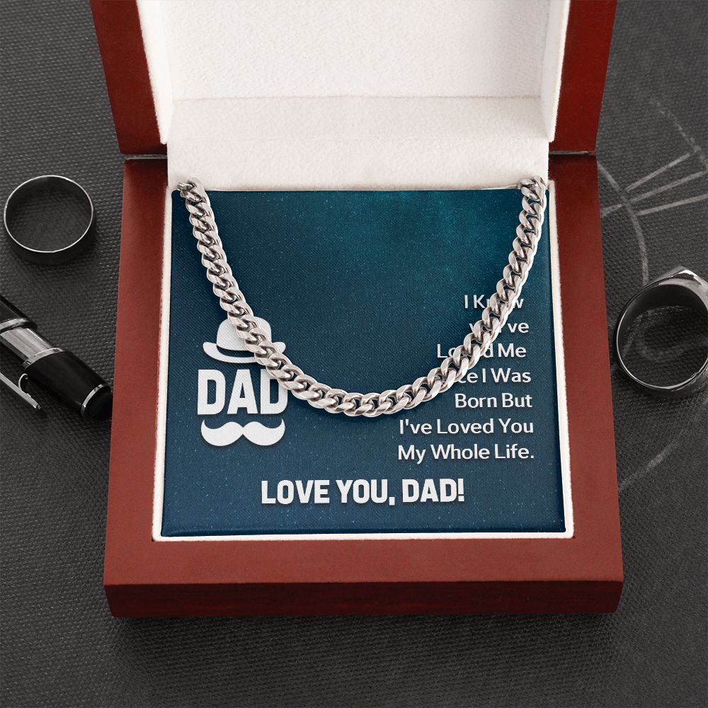 dad - i know Dad Cuban Chain Necklace, Father Necklace Father's Day Gift, Christian Gift For Dad, Father Son Necklace - Serbachi