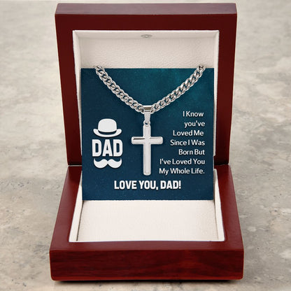 dad - i know Personalized Dad Cross Necklace, Father Necklace Father's Day Gift, Christian Gift For Dad, Father Son Necklace - Serbachi