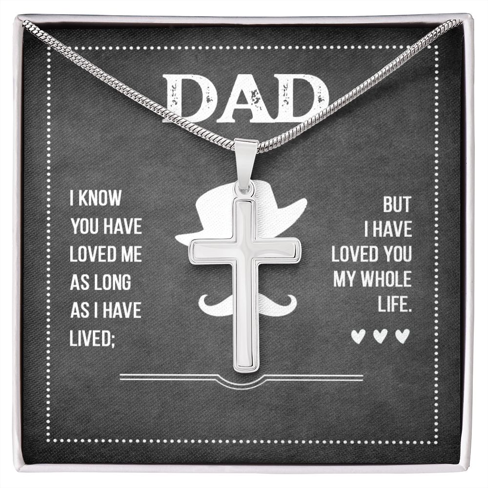 Dad I know you have loved me Dad Cross Necklace, Father Cross Necklace Father's Day Gift, Christian Gift For Dad, Father Son Cross Necklace - Serbachi