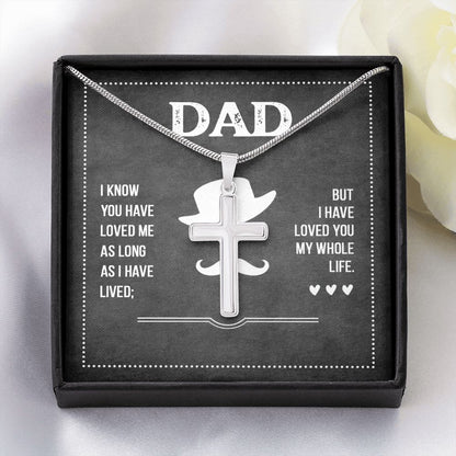 Dad I know you have loved me Dad Cross Necklace, Father Cross Necklace Father's Day Gift, Christian Gift For Dad, Father Son Cross Necklace - Serbachi