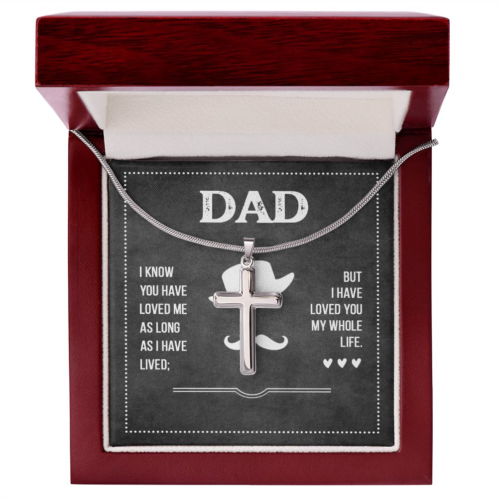 Dad I know you have loved me Dad Cross Necklace, Father Cross Necklace Father's Day Gift, Christian Gift For Dad, Father Son Cross Necklace - Serbachi