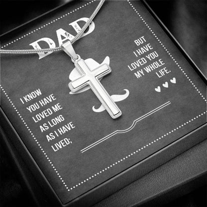 Dad I know you have loved me Dad Cross Necklace, Father Cross Necklace Father's Day Gift, Christian Gift For Dad, Father Son Cross Necklace - Serbachi