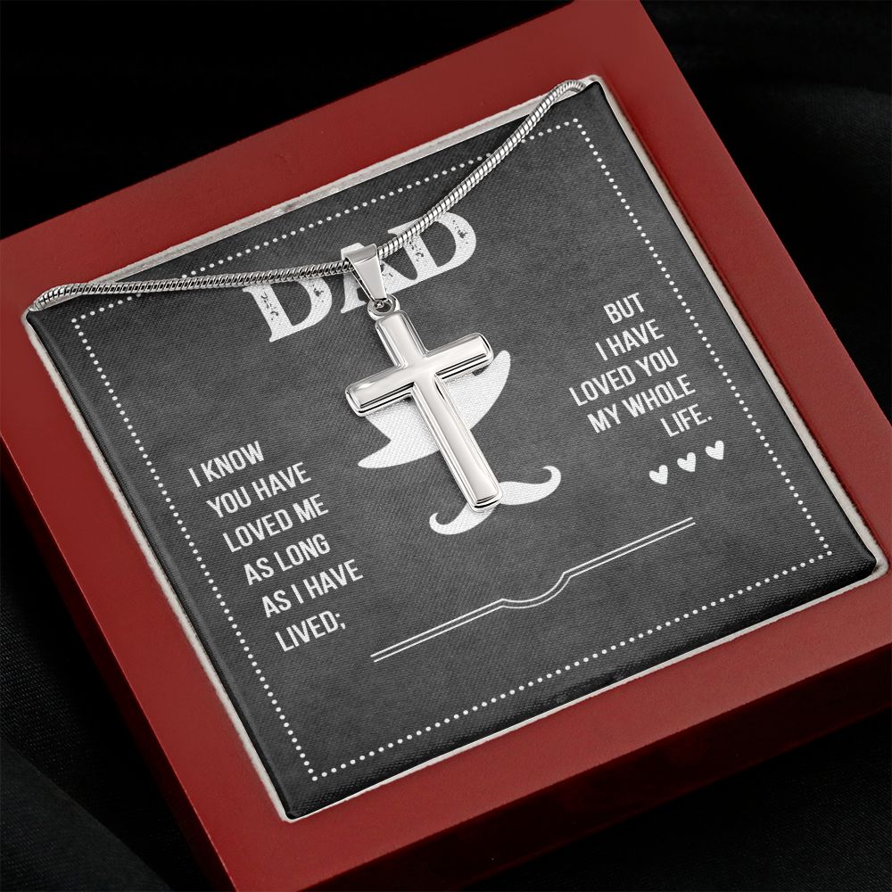 Dad I know you have loved me Dad Cross Necklace, Father Cross Necklace Father's Day Gift, Christian Gift For Dad, Father Son Cross Necklace - Serbachi