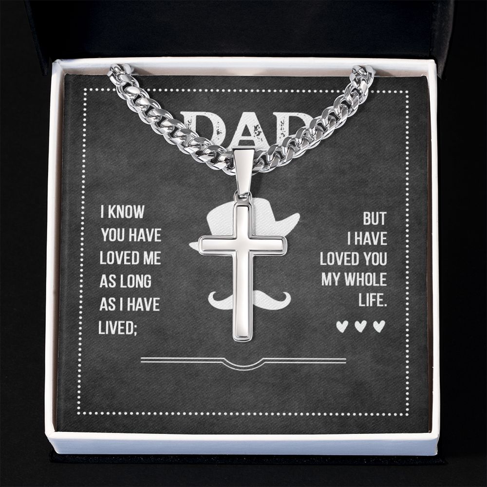 Dad I know you have loved me Dad Cross Necklace, Father Necklace Father's Day Gift, Christian Gift For Dad, Father Son Cross Necklace - Serbachi