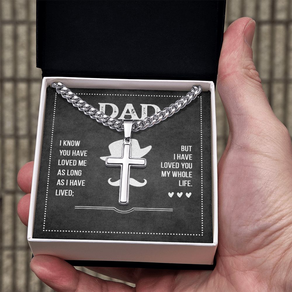 Dad I know you have loved me Dad Cross Necklace, Father Necklace Father's Day Gift, Christian Gift For Dad, Father Son Cross Necklace - Serbachi