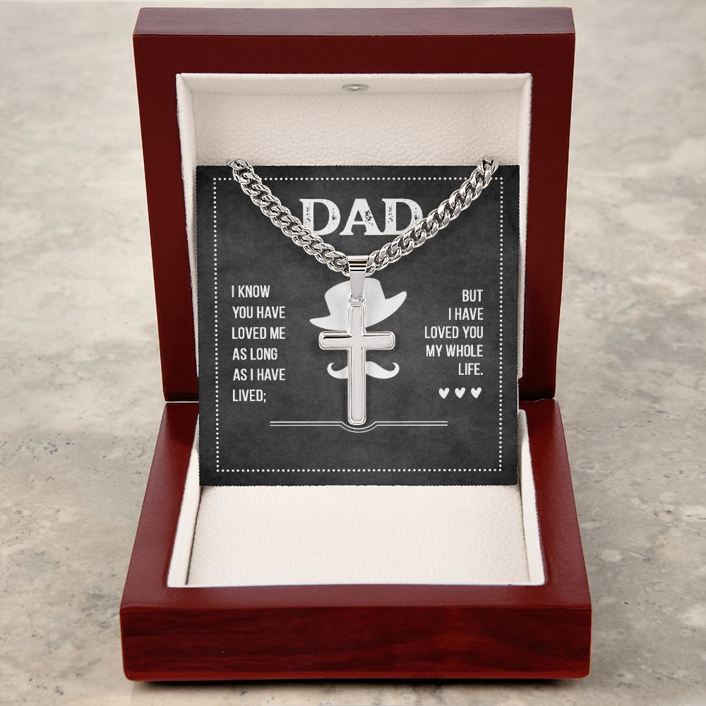 Dad I know you have loved me Dad Cross Necklace, Father Necklace Father's Day Gift, Christian Gift For Dad, Father Son Cross Necklace - Serbachi