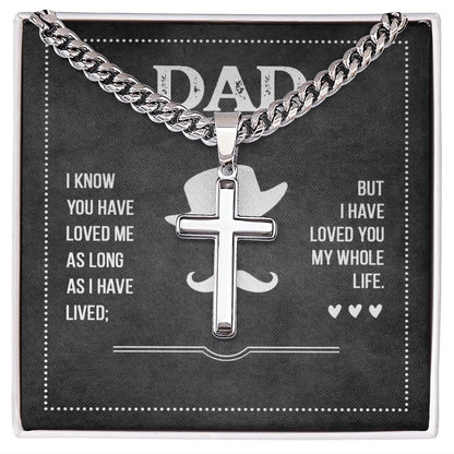 Dad I know you have loved me Dad Cross Necklace, Father Necklace Father's Day Gift, Christian Gift For Dad, Father Son Cross Necklace - Serbachi