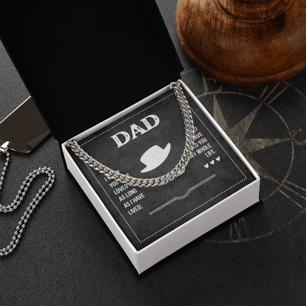 Dad I know you have loved me Dad Cuban Chain Necklace, Father Necklace Father's Day Gift, Christian Gift For Dad, Father Son Necklace - Serbachi