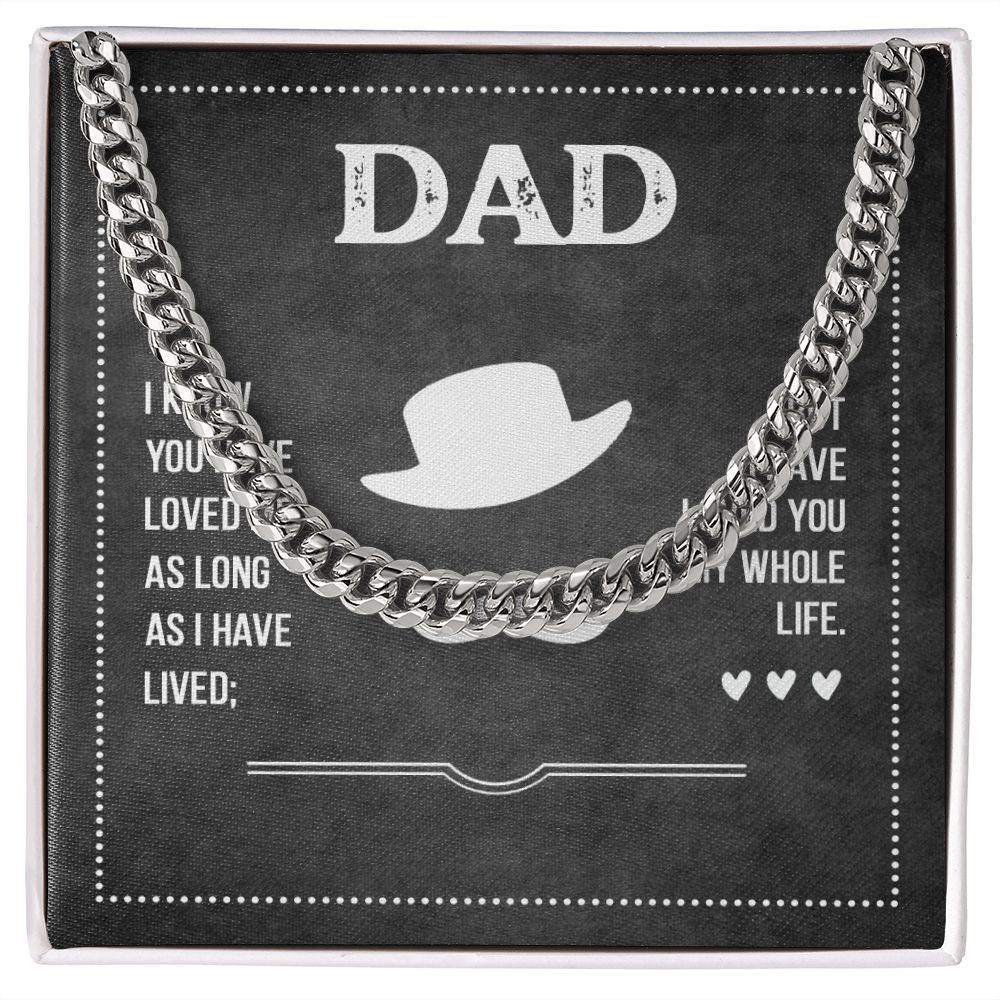 Dad I know you have loved me Dad Cuban Chain Necklace, Father Necklace Father's Day Gift, Christian Gift For Dad, Father Son Necklace - Serbachi