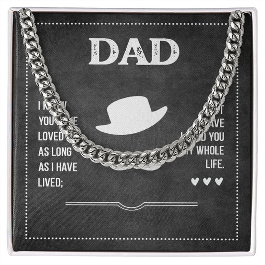 Dad I know you have loved me Dad Cuban Chain Necklace, Father Necklace Father's Day Gift, Christian Gift For Dad, Father Son Necklace - Serbachi