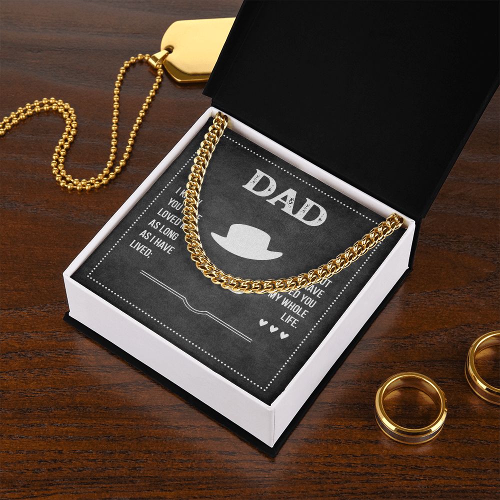 Dad I know you have loved me Dad Cuban Chain Necklace, Father Necklace Father's Day Gift, Christian Gift For Dad, Father Son Necklace - Serbachi