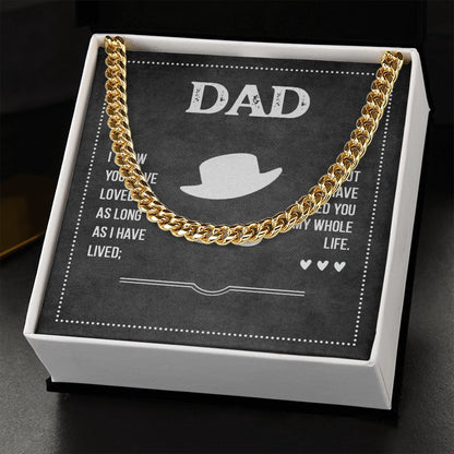 Dad I know you have loved me Dad Cuban Chain Necklace, Father Necklace Father's Day Gift, Christian Gift For Dad, Father Son Necklace - Serbachi