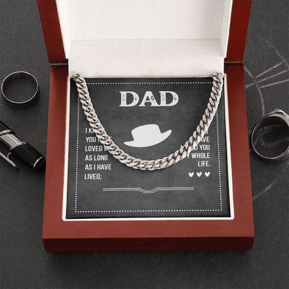 Dad I know you have loved me Dad Cuban Chain Necklace, Father Necklace Father's Day Gift, Christian Gift For Dad, Father Son Necklace - Serbachi