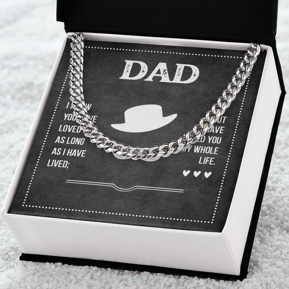 Dad I know you have loved me Dad Cuban Chain Necklace, Father Necklace Father's Day Gift, Christian Gift For Dad, Father Son Necklace - Serbachi