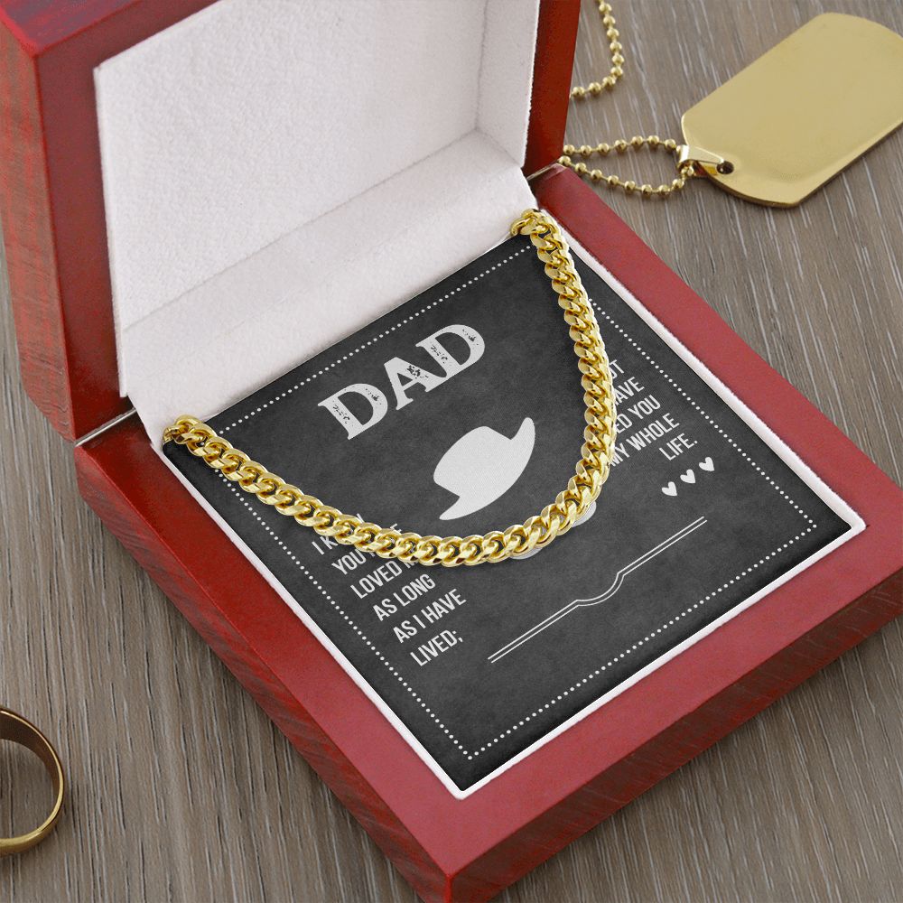 Dad I know you have loved me Dad Cuban Chain Necklace, Father Necklace Father's Day Gift, Christian Gift For Dad, Father Son Necklace - Serbachi