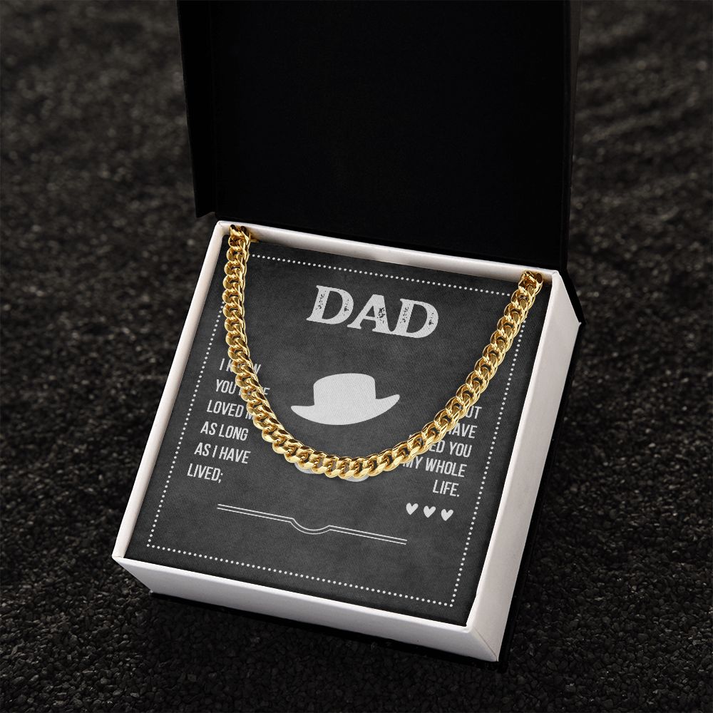 Dad I know you have loved me Dad Cuban Chain Necklace, Father Necklace Father's Day Gift, Christian Gift For Dad, Father Son Necklace - Serbachi