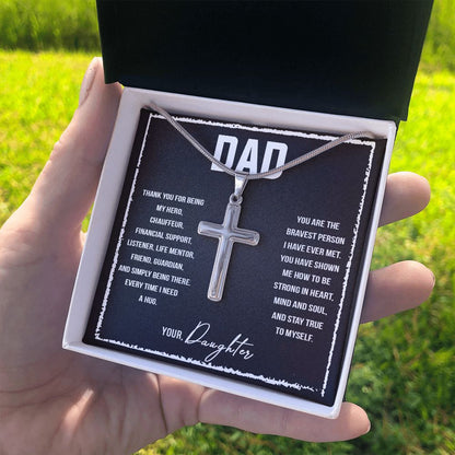 Dad I love you so much Dad Cross Necklace, Father Cross Necklace Father's Day Gift, Christian Gift For Dad, Father Son Cross Necklace - Serbachi