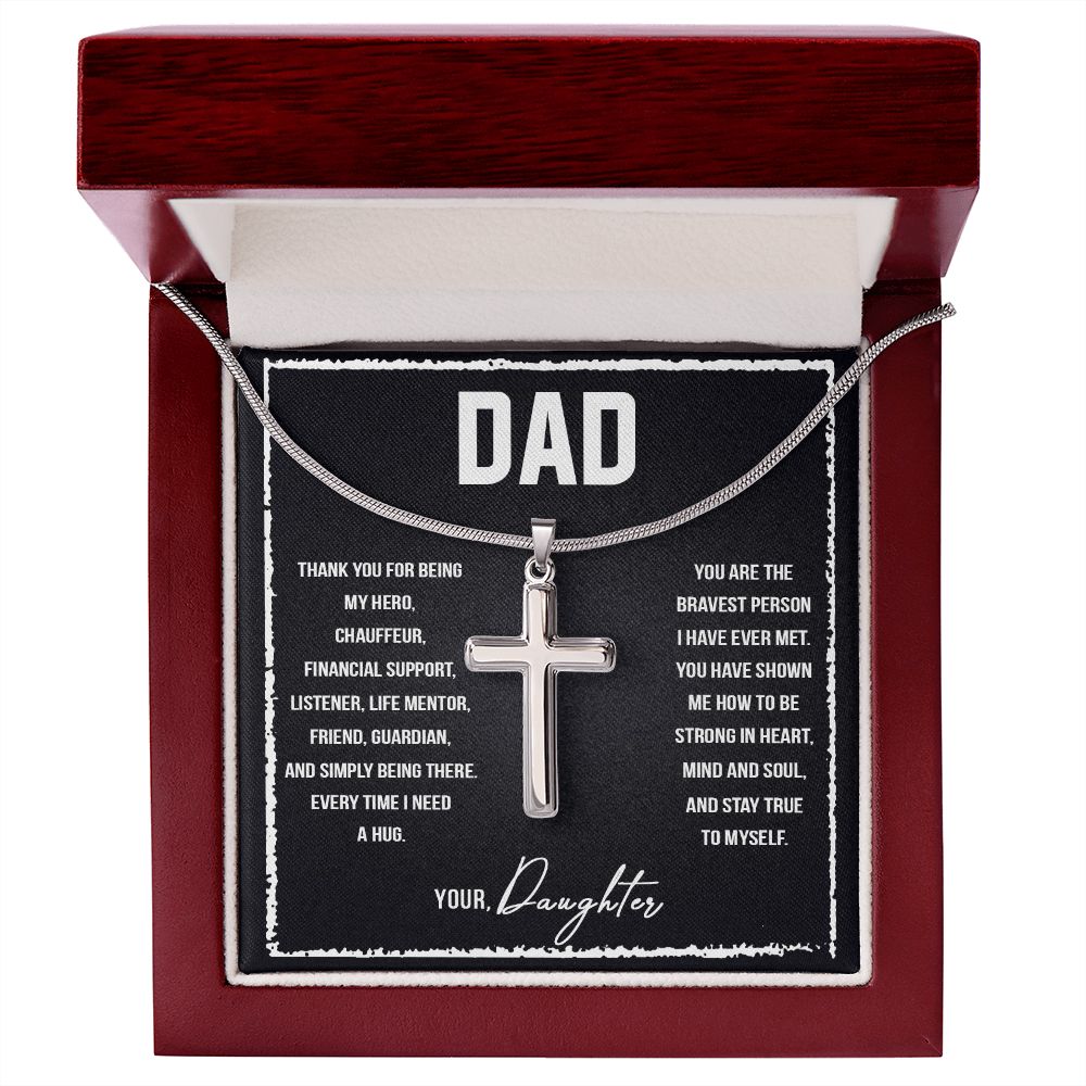 Dad I love you so much Dad Cross Necklace, Father Cross Necklace Father's Day Gift, Christian Gift For Dad, Father Son Cross Necklace - Serbachi