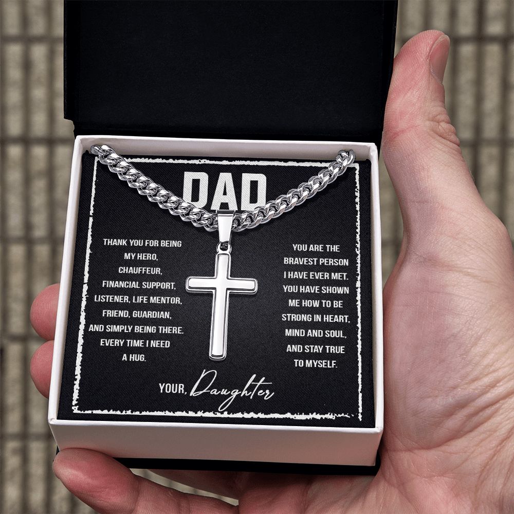 Dad I love you so much Dad Cross Necklace, Father Necklace Father's Day Gift, Christian Gift For Dad, Father Son Cross Necklace - Serbachi